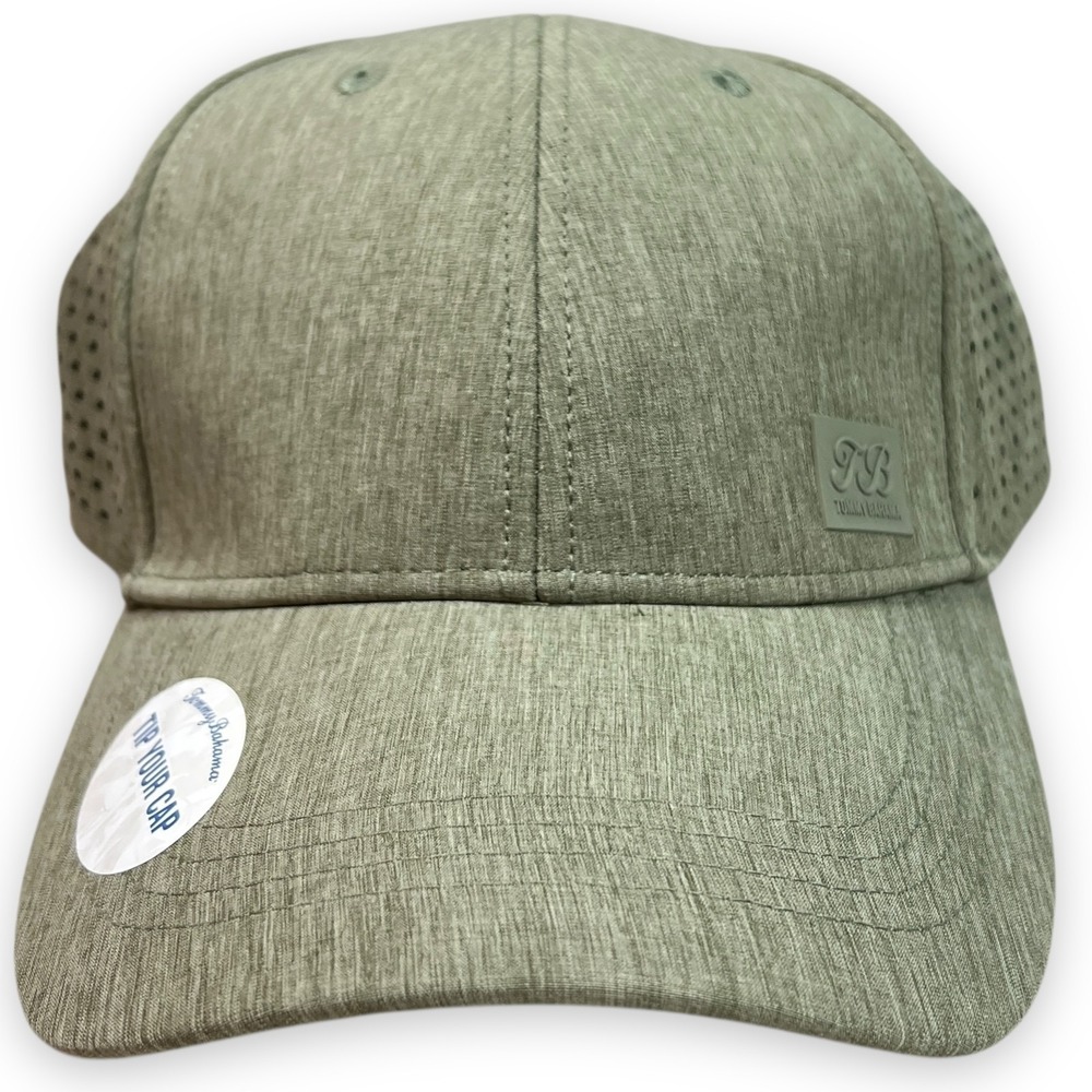Tommy Bahama Performance Hat Mens Snapback Olive Tip Your Cap Block Logo Trucker